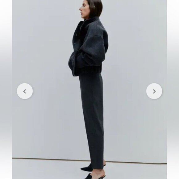 H&M Tapered Fit High Rise Trousers Pants Grey - Picture 3 of 10